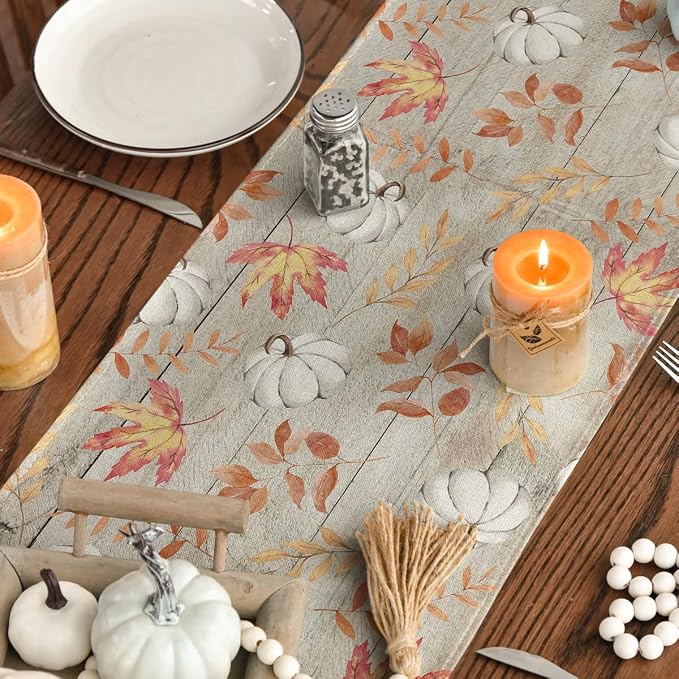 Artoid Mode 210 GSM Fall Table Runner 13x90 Inch Home Party Decor | Pumpkins - Image 4