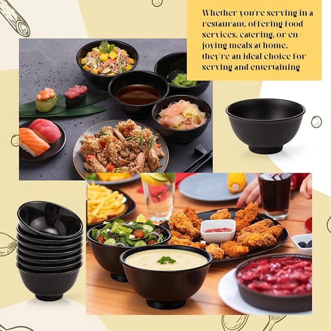 Tioncy 50 Pcs Bowls Set Unbreakable Dessert Soup Salad Bowls - Image 6