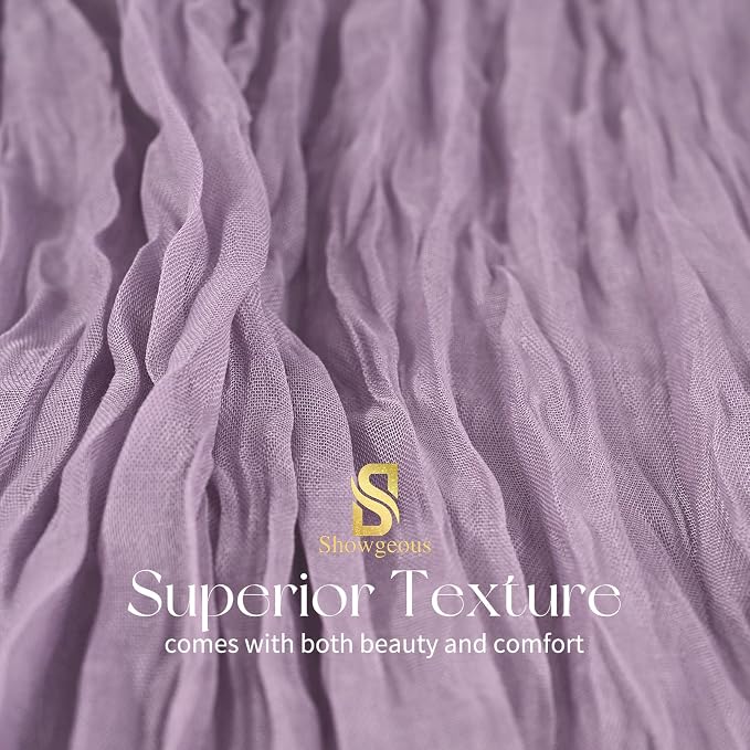 Showgeous 4 Pack Purple Cheesecloth Table Runner, 17 x 108 Inches | Boho - Image 4