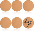 Boao 6 Pcs 4 Inch Round Absorbent Cork Coasters Wooden Cork Plant Coasters by Boao
