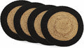 Round Verona Woven Jute & Cotton Braided PLACEMAT, Size -15” Round, Color by ChardinHome