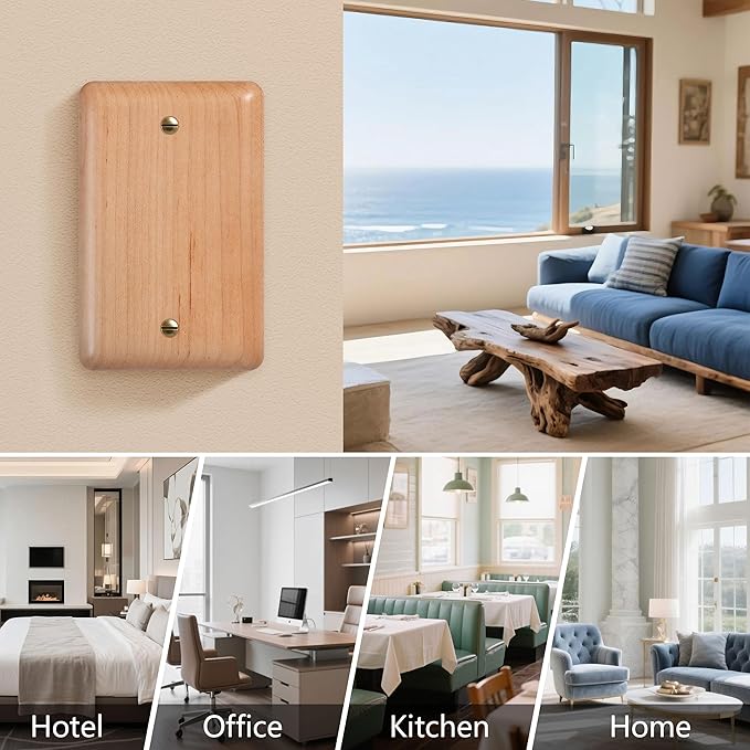 Decorative Wall Plates Maple Wood Cover Plate For Blank Wall Plate Cover
