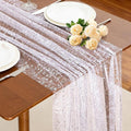 SiinvdaBZX 4 Pcs White Silver Sheer Tulle Table Runner 120 Inch/10 Ft Long | by SiinvdaBZX