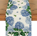 Artoid Mode Watercolor Hydrangea Table Runner, Spring Summer Seasonal Kitchen by ArtoidMode