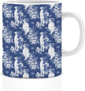 Blue Chinoiserie Border Collie Mug, Border Collie Gifts, Toile de Jouy French by Unknown