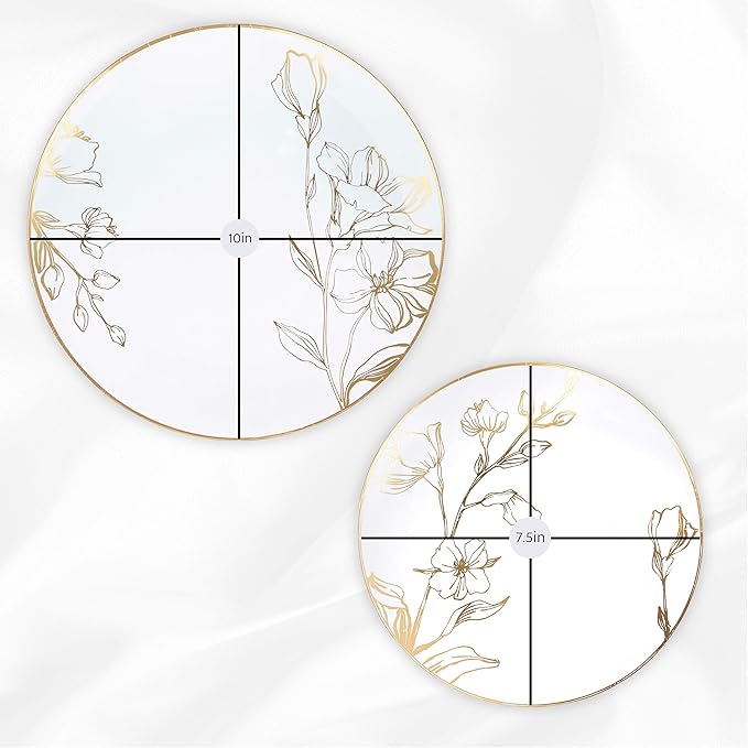 PLASTICPRO White Plastic Design Party Plates Premium heavyweight Elegant - Image 7