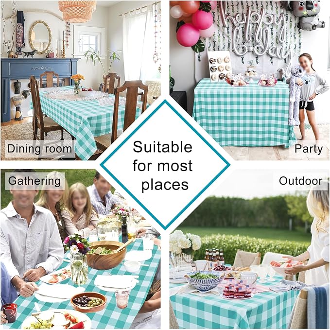 60 x 102 Inch Checkered Tablecloth Rectangle - Image 7