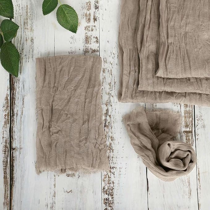 Efavormart 5 Pack 24"x19" Natural Matte Gauze Cheesecloth Napkins, Scandi-Boho - Image 9