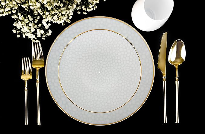 PLASTICPRO 64 Piece Combo Plate Set includes 32-7'' inch Plates & 32-10'' inch - Image 5