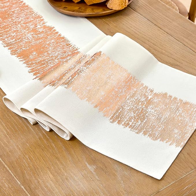 Metallic Style Rose Gold Table Runner, Table Runners 108 Inches Long | Cotton - Image 5