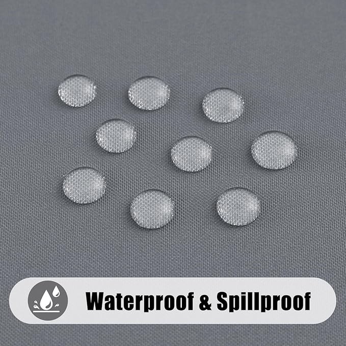 Smiry Rectangle Table Cloth, Waterproof Anti-Scratch Polyester Tablecloth, Decorative Washable Fabric Table Cover for Dining, Buffet, Parties and Outdoor, 60x102, Grey