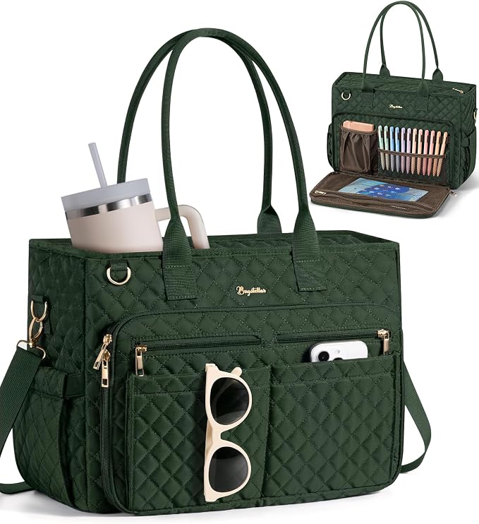 Bagstellar Teacher Tote Bag for Women, 15.6" Laptop Work Tote Computer Bag | by Bagstellar