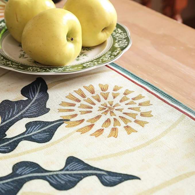 bilin gaier Designer French Linen Long Table Runner, Floral Pattern, Dining - Image 4