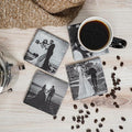 Blue Ridge Mountain Gifts - Custom Coasters Printed with with Your Images, Wedding for Bride and Groom, Wedding Photo Collage, Picture Prints, Personalized Square Coasters Set