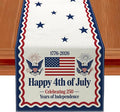 Patriotic Table Runner Decor, 250th Anniversary 4th of July American Flag by JVUZIQ