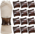 Decorative Metal Drum Napkin Rings Set of 12 by ALPHALivingHOME