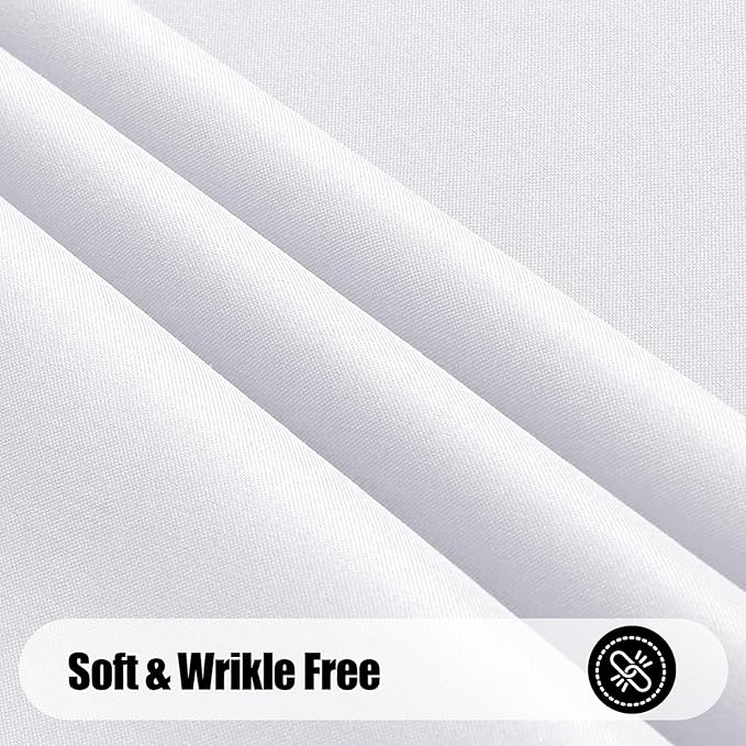 Smiry Rectangle Table Cloth, Waterproof Anti-Scratch Polyester Tablecloth, Decorative Washable Fabric Table Cover for Dining, Buffet, Parties and Outdoor, 54x108, White