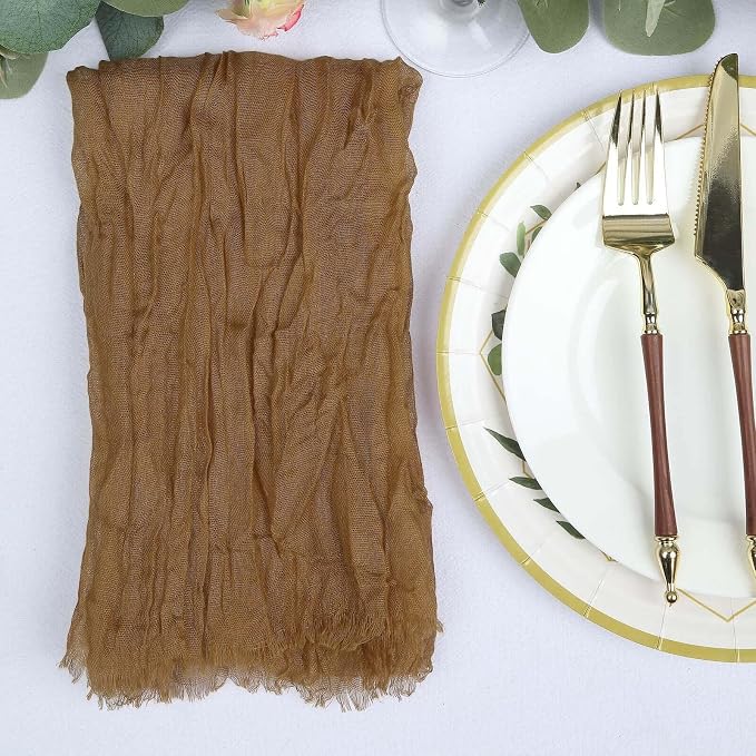 Efavormart 5 Pack 24"x19" Taupe Matte Gauze Cheesecloth Napkins, Neutral Soft - Image 5
