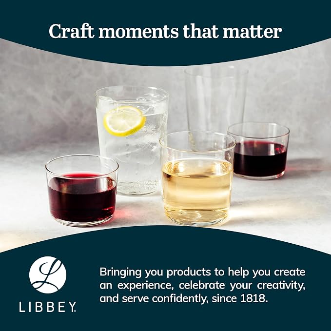 Libbey Café Tumbler Glass Set of 8, Dishwasher Safe Glass Cups Set, Versatile - Image 6