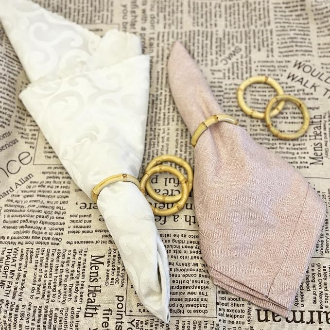 Napkin Rings Bamboo Handmade Napkin Rings Set of 6 - Image 2