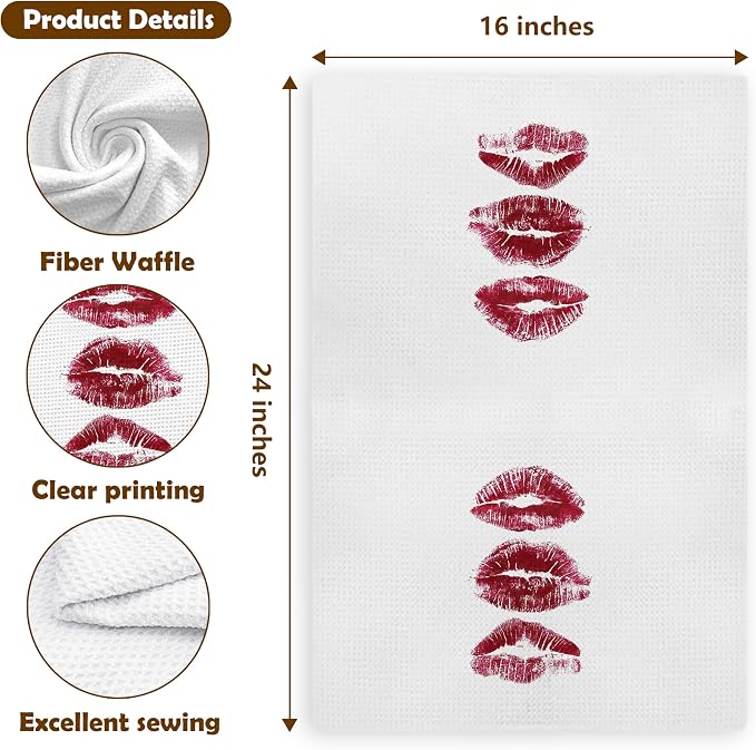 Trendy Red Cheetah Print Hand Towels - Image 2
