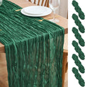 Asee'm 6pcs Emerald Green Cheesecloth Table Runner Christmas 10FT Rustic | Fall by Aseem