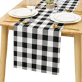 Buffalo Plaid Table Runner Black and White 14W x 72L, 1 Piece | Waterproof by Hiasan