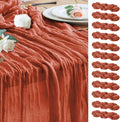 Cheesecloth Fall Table Runner Terracotta 10FT Boho Gauze, 12 Pack | 120 Inch by Wokceer