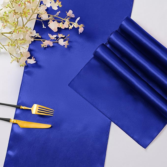 Horbaunal 24 Pack Royal Blue Satin Table Runner 12 x 108 Inch | Smooth Table - Image 5