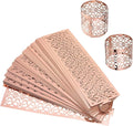 uxcell 100Pcs Napkin Rings Laser Cut Foil Paper, Napkin Holder Hollow Napkin Bands for Weddings Party Serviette Table Decoration Restaurant (Reflective Rose Gold, 5.3 x 1.6)