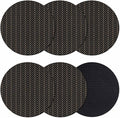 Simple Line Black Coasters Set of 6, Non-Slip Cup Coaster Mat by PIEPLE