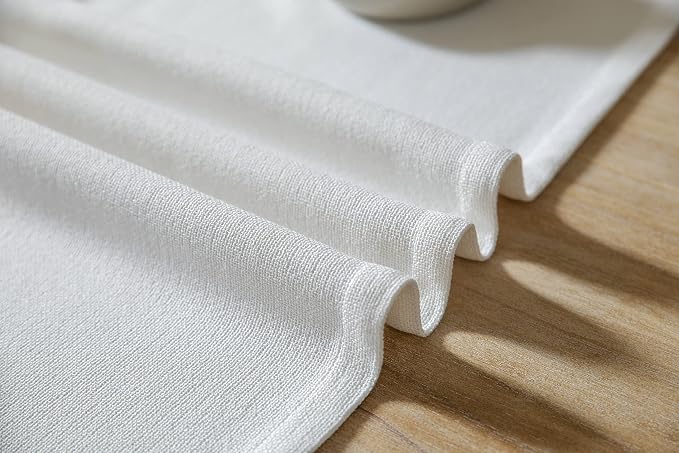 Burlap Style Farmhouse Table Runner, 14x36 Inches White | Thick Durable Fabric - Image 6