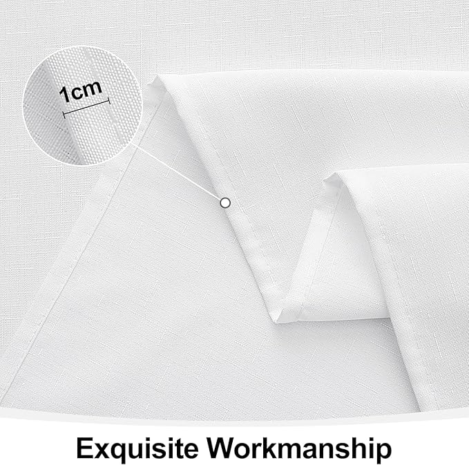 Smiry Rectangle Table Cloth Linen Textured, Waterproof Spillproof Anti-Wrinkle Burlap Tablecloth, Washable Decorative Fabric Table Cover for Dining, Party, Banquet, 60 x 84 Inch, White