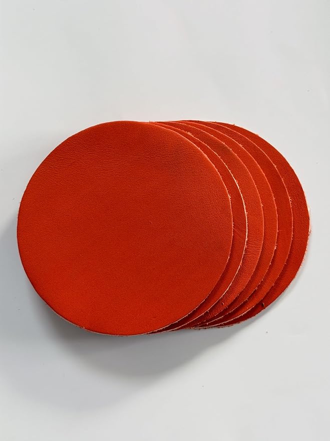 Real Natural Grain Leather Coasters – Durable Non-Slip Distressed Design - Image 7