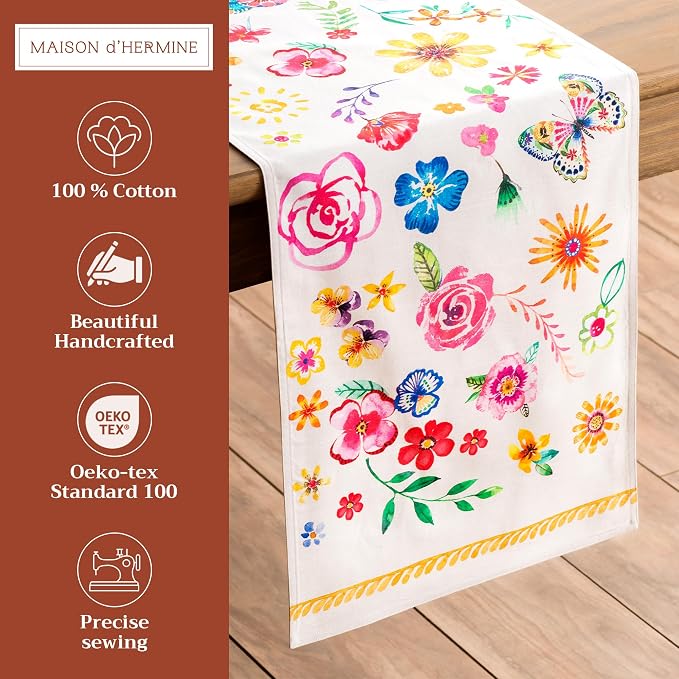 Maison d' Hermine Table Runner 100% Cotton 14.50" x 108" | Table Runners 108 - Image 2