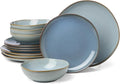 Oneida 897199 Organic Shades 12-Piece Dinnerware Set, Slate Blue by Oneida