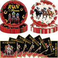 40 Pcs Derby Day Plates and Napkins Set, 9 Inch Run by ZJJZOAA