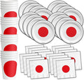 Japan Flag Birthday Party Supplies Set Plates Napkins Cups Tableware Kit for 16
