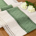 Ivory & Sage Boho Table Runner Macrame Woven Table Runner 12x60 Inch | Small by MLMC