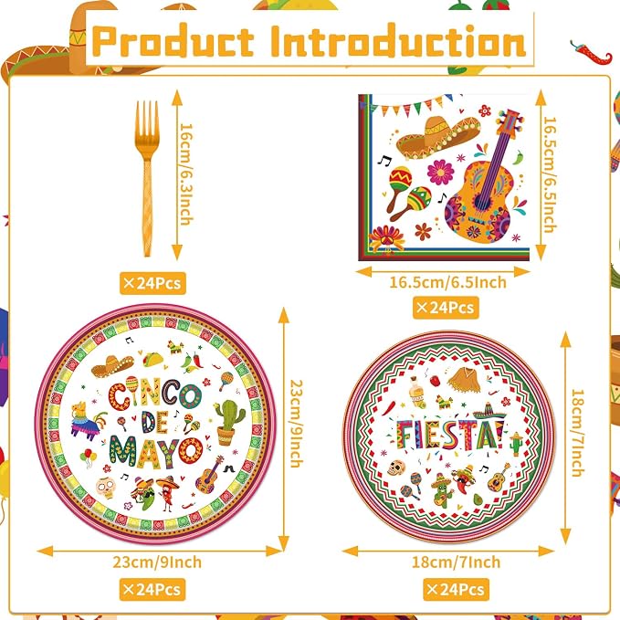 Rakuto Cinco De Mayo Party Decorations, Taco Theme Forks Birthday Decor - Image 2