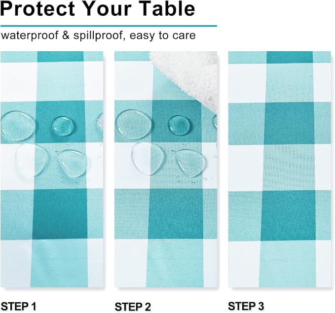 Checkered Tablecloth Rectangle, 70 x 140 Inch - Image 2