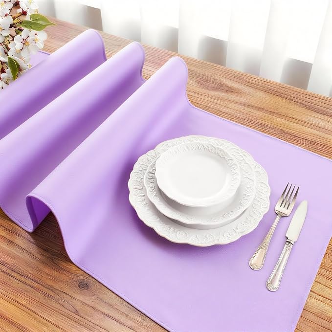 FOLINS&HOME Lavender Waterproof Decorative Table Runner 108 Inches Long | - Image 3