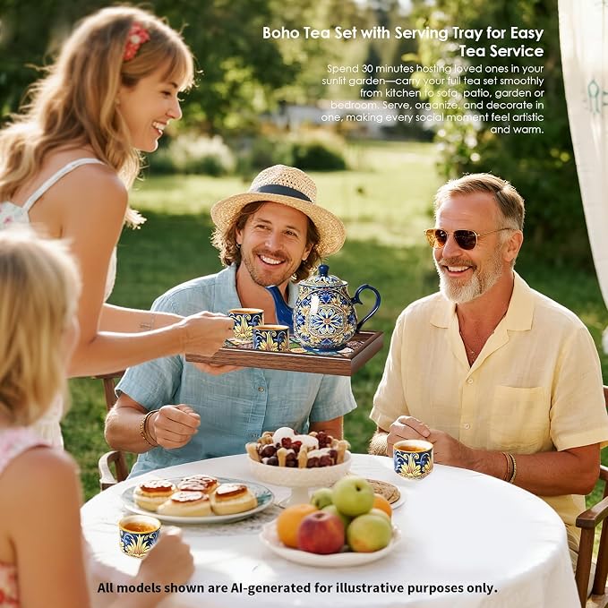 ACMLIFE Tea Sets for Adults, Ceramic Teapot Set - Image 3