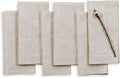 Solino Home Light Natural Linen Napkins Set of 6-100% Pure Linen Hemstitch Dinner Napkins 20 x 20 Inch for Spring, Easter - Classic Hemstitch