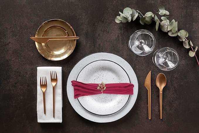 ACCENTHOME Accent Home 100% Cotton Napkins, Delicate Cloth Napkins for Dinners, Parties and Weddings，18 x 18 Inch Set of 12 - Red