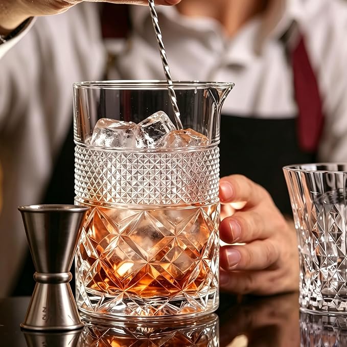 Cocktail Mixing Glass Bartender | 24oz Crystal Bar Stirring Glass | Old - Image 4