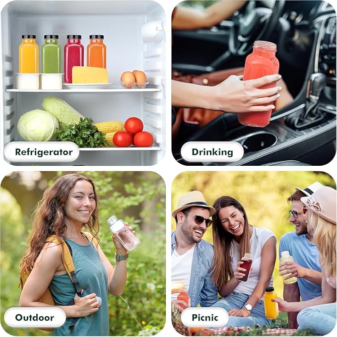 3 Pack 8 oz/250mL Glass Juice Bottles - Image 5