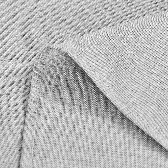 Hiasan 2 Pack Faux Linen Rectangle Tablecloth - Wrinkle and Stain Resistant Washable Table Cloth for Kitchen Dining Room Holiday Table Cover for Dinner, Light Grey, 60 x 140 Inch