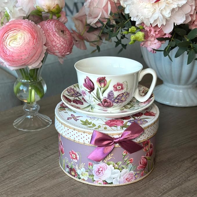 STP GOODS Bone China Tea/Coffee Cup and Saucer in Gift Box Fine Bone China - Image 6