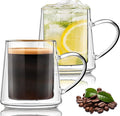 Joeyan 10.8oz Double Wall Glass Coffee Mugs Set of 2, Insulated Clear Glass by JoeyanHousehold